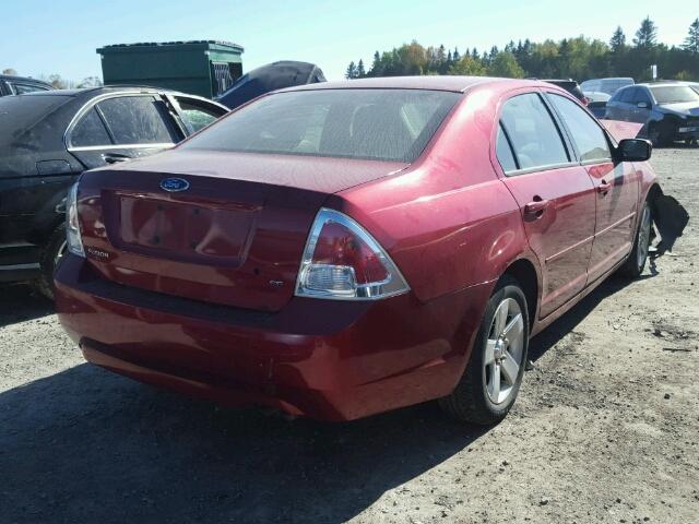 3FAHP07Z87R109373 - 2007 FORD FUSION SE RED photo 4