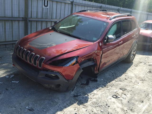 1C4PJMBS4FW668150 - 2015 JEEP CHEROKEE T RED photo 2