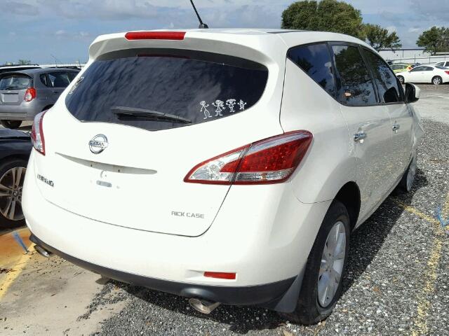 JN8AZ1MUXCW106393 - 2012 NISSAN MURANO S WHITE photo 4