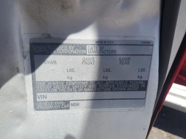 1C3BF66P9FX626469 - 1985 CHRYSLER FIFTH AVEN 灰色 照片 10