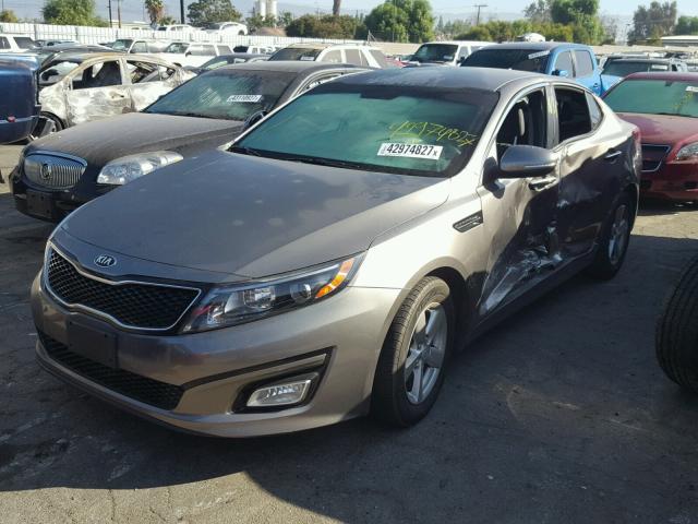 5XXGM4A71FG502755 - 2015 KIA OPTIMA LX GRAY photo 2