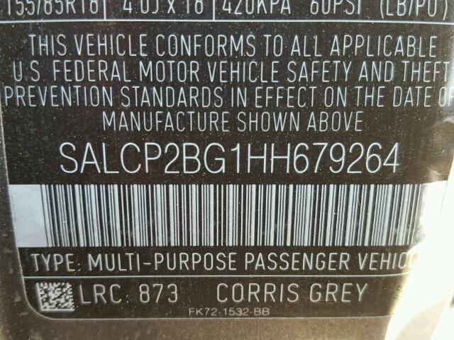 SALCP2BG1HH679264 - 2017 LAND ROVER DISCOVERY GRAY photo 10