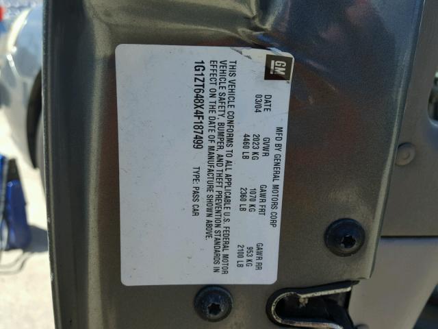 1G1ZT648X4F187499 - 2004 CHEVROLET MALIBU MAX ნაცრისფერი ფოტო 10