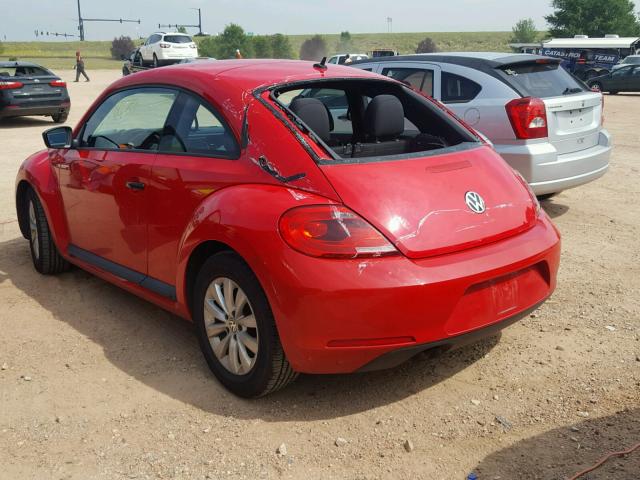 3VWFP7AT9EM611122 - 2014 VOLKSWAGEN BEETLE RED photo 3