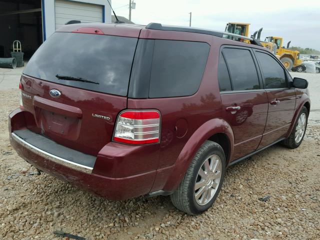 1FMDK03WX8GA24168 - 2008 FORD TAURUS X RED photo 4