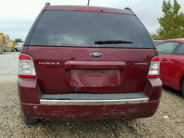 1FMDK03WX8GA24168 - 2008 FORD TAURUS X RED photo 9