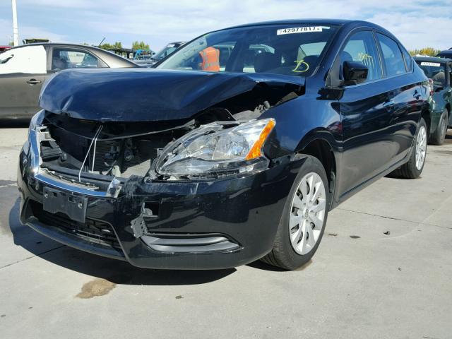 3N1AB7AP0DL769063 - 2013 NISSAN SENTRA BLACK photo 2