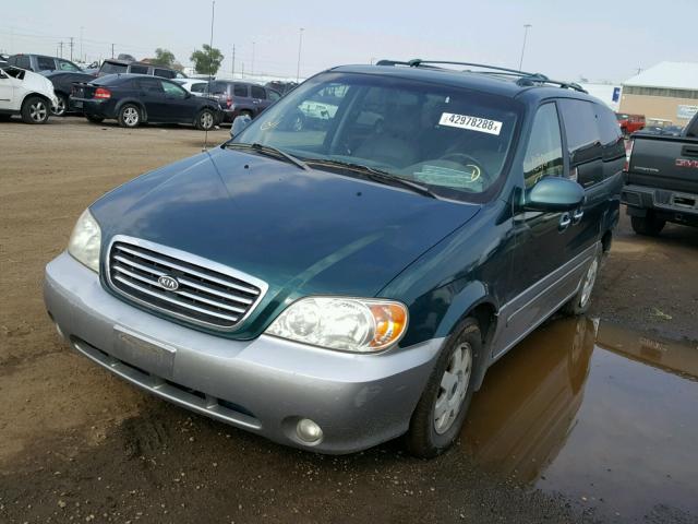 KNDUP131826330914 - 2002 KIA SEDONA EX GREEN photo 2