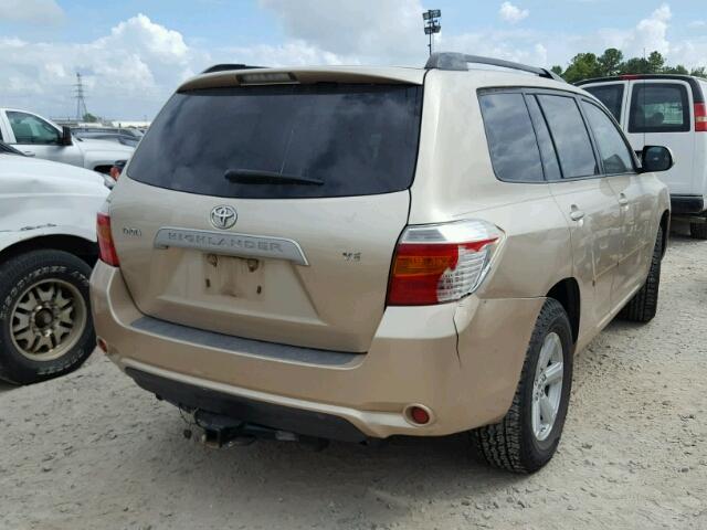 JTEDS41AX82062723 - 2008 TOYOTA HIGHLANDER BEIGE photo 4