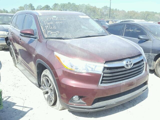 5TDKKRFH7GS161733 - 2016 TOYOTA HIGHLANDER MAROON photo 1