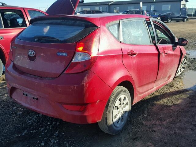 KMHCT5AE3FU223450 - 2015 HYUNDAI ACCENT GS RED photo 4