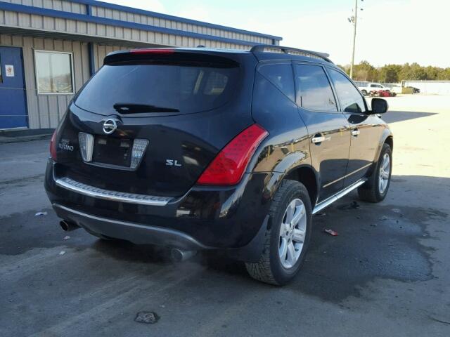 JN8AZ08T97W519732 - 2007 NISSAN MURANO SL BLACK photo 4