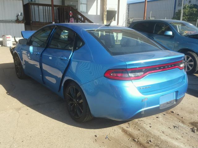 1C3CDFFA8GD819348 - 2016 DODGE DART SXT S BLUE photo 3