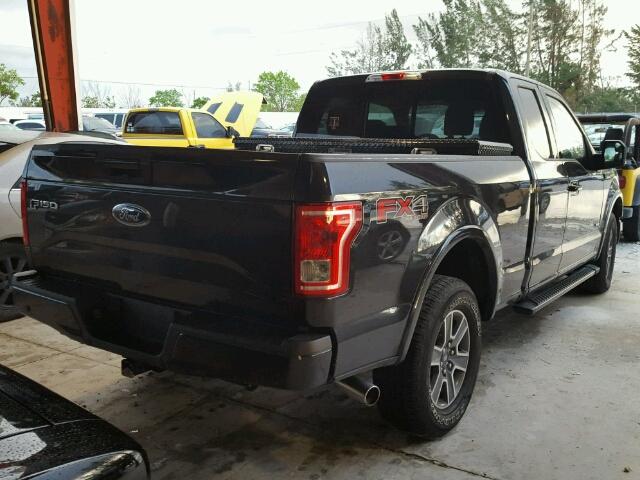 1FTEX1EP8FFB81478 - 2015 FORD F150 SUPER BLACK photo 4