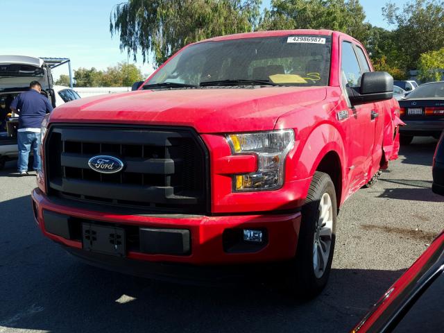 1FTEX1CP2GKE86390 - 2016 FORD F150 SUPER RED photo 2