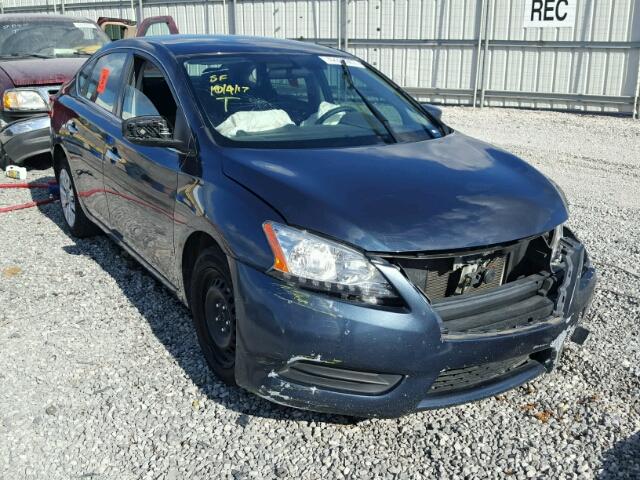 3N1AB7AP4EL658615 - 2014 NISSAN SENTRA S BLUE photo 1