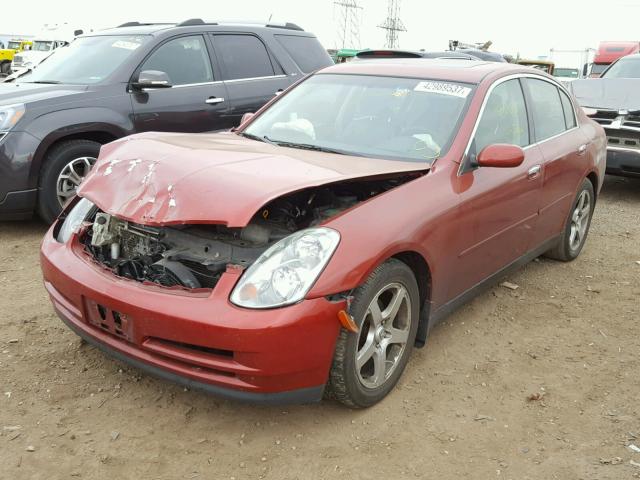 JNKCV51E23M329395 - 2003 INFINITI G35 RED photo 2