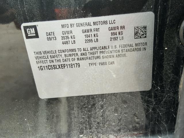 1G11C5SLXEF118179 - 2014 CHEVROLET MALIBU 1LT 石墨色 照片 10