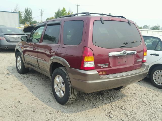 4F2YZ04103KM18451 - 2003 MAZDA TRIBUTE LX BURGUNDY photo 3