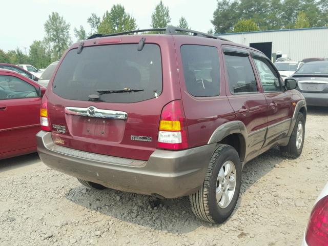 4F2YZ04103KM18451 - 2003 MAZDA TRIBUTE LX BURGUNDY photo 4