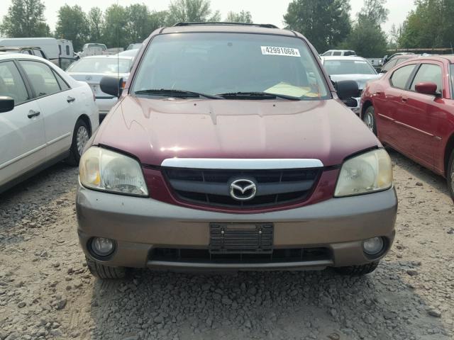 4F2YZ04103KM18451 - 2003 MAZDA TRIBUTE LX BURGUNDY photo 9