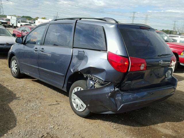 5TDZK23C87S039929 - 2007 TOYOTA SIENNA BLUE photo 3