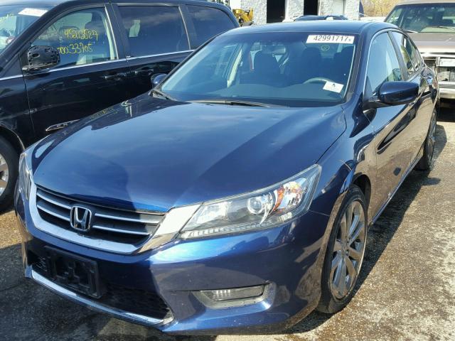 1HGCR2F50EA073230 - 2014 HONDA ACCORD BLUE photo 2