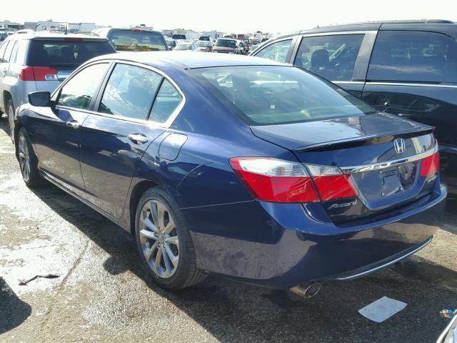 1HGCR2F50EA073230 - 2014 HONDA ACCORD BLUE photo 3