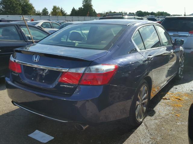 1HGCR2F50EA073230 - 2014 HONDA ACCORD BLUE photo 4