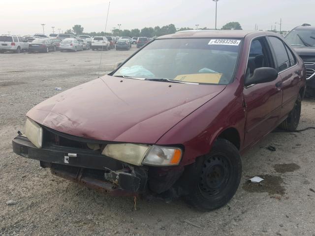 3N1AB41D9VL035608 - 1997 NISSAN SENTRA XE RED photo 2