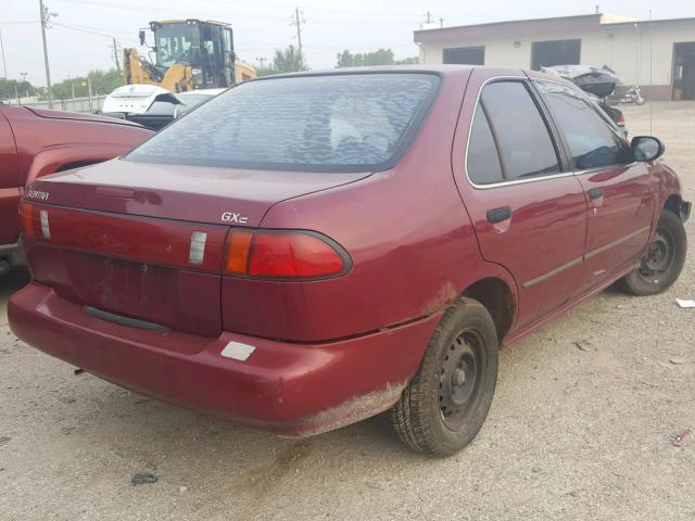 3N1AB41D9VL035608 - 1997 NISSAN SENTRA XE RED photo 4