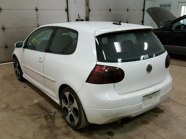 WVWEV71K96W079528 - 2006 VOLKSWAGEN NEW GTI WHITE photo 3