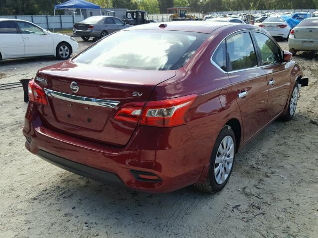 3N1AB7AP8HY337734 - 2017 NISSAN SENTRA S BURGUNDY photo 4