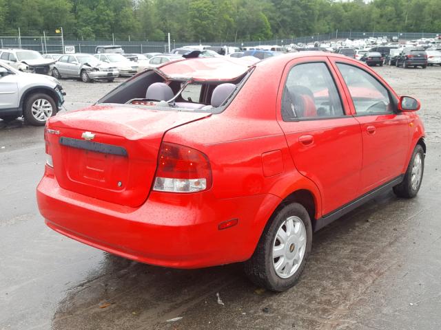 KL1TJ52694B227214 - 2004 CHEVROLET AVEO LS RED photo 4