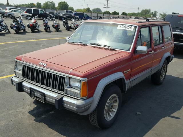 1JCMT7842JT061602 - 1988 JEEP CHEROKEE L RED photo 2