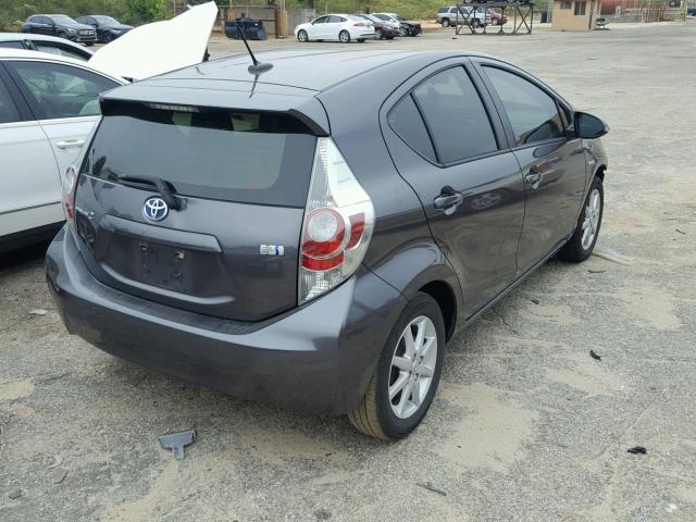 JTDKDTB3XE1070161 - 2014 TOYOTA PRIUS C GRAY photo 4