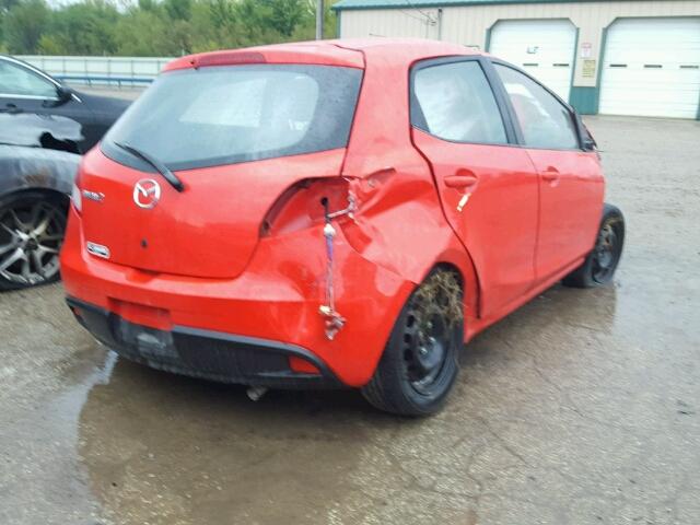 JM1DE1KY1D0163015 - 2013 MAZDA MAZDA2 RED photo 4