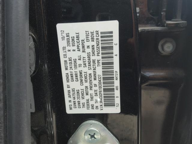 JH4CU2F61DC004327 - 2013 ACURA TSX TECH BLACK photo 10