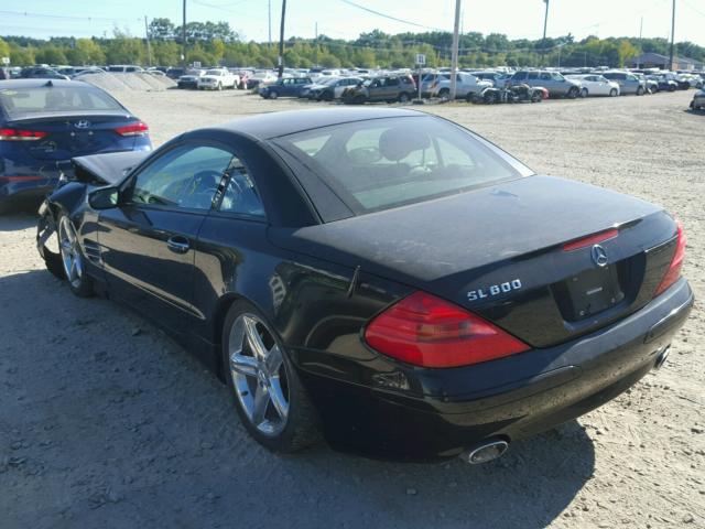 WDBSK76F45F096323 - 2005 MERCEDES-BENZ SL 600 BLACK photo 3