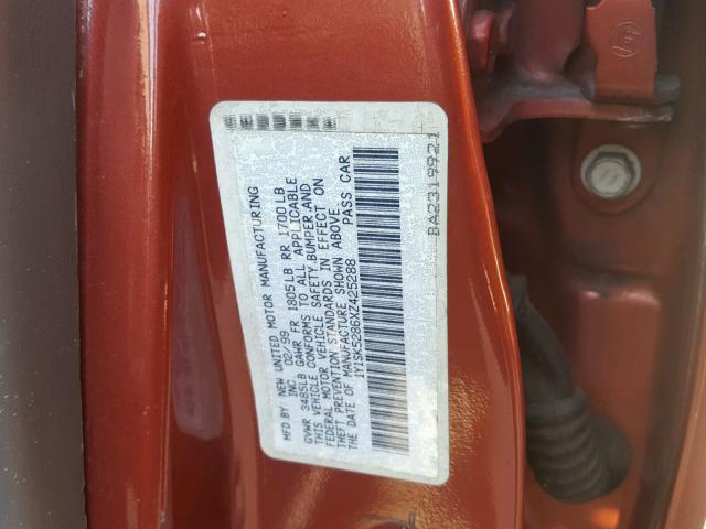 1Y1SK5286XZ425288 - 1999 CHEVROLET GEO PRIZM RED photo 10