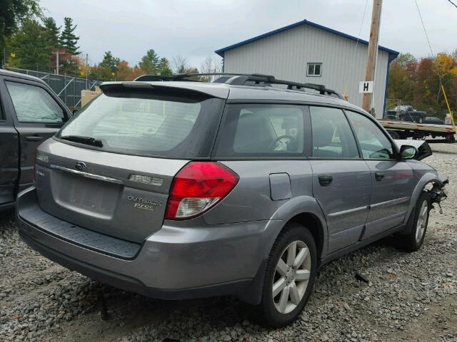 4S4BP61C497318848 - 2009 SUBARU OUTBACK GRAY photo 4