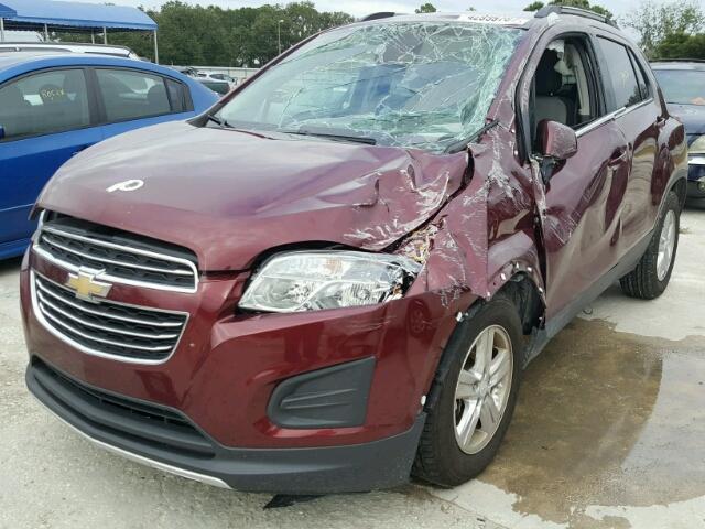 3GNCJLSB4GL180808 - 2016 CHEVROLET TRAX 1LT MAROON photo 2