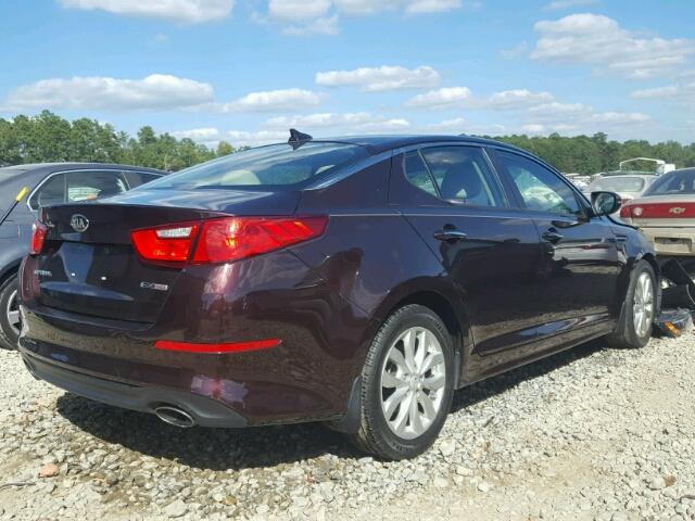 5XXGN4A77FG461514 - 2015 KIA OPTIMA EX BURGUNDY photo 4