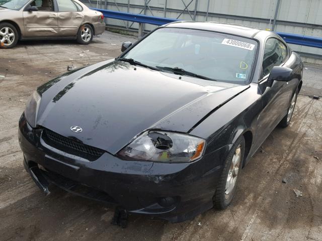 KMHHM65D75U164394 - 2005 HYUNDAI TIBURON BLACK photo 2