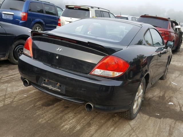 KMHHM65D75U164394 - 2005 HYUNDAI TIBURON BLACK photo 4