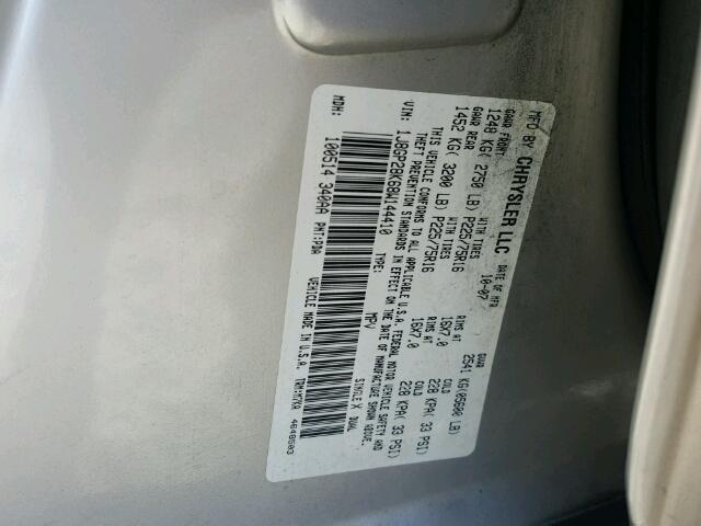 1J8GP28K68W144410 - 2008 JEEP LIBERTY SP SILVER photo 10