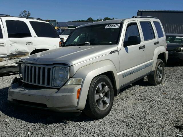 1J8GP28K68W144410 - 2008 JEEP LIBERTY SP SILVER photo 2