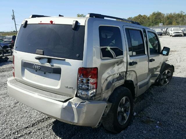 1J8GP28K68W144410 - 2008 JEEP LIBERTY SP SILVER photo 4