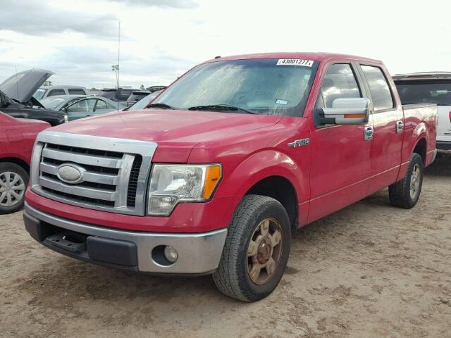 1FTRW12829FA97209 - 2009 FORD F150 RED photo 2