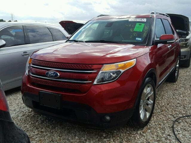 1FM5K7F85FGC37570 - 2015 FORD EXPLORER L RED photo 2